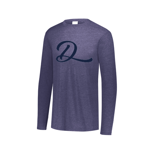 [FTLCUBNV-AXS-LOGO3] Decker Men's Tri-Blend T-Shirt - Long Sleeve (Adult XS, Navy, Logo 3)