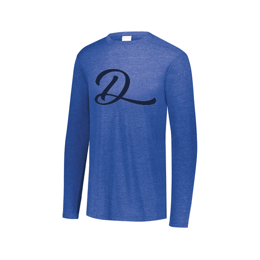 [FTLCUBRY-AXS-LOGO3] Decker Men's Tri-Blend T-Shirt - Long Sleeve (Adult XS, Royal, Logo 3)