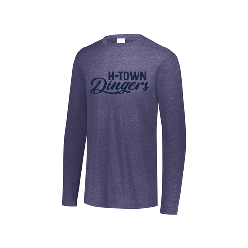 [FTLCUBNV-YS-LOGO1] Decker Youth Tri-Blend T-Shirt - Long Sleeve (Youth S, Navy, Logo 1)