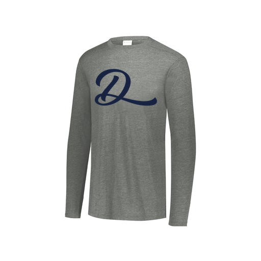[FTLCUBGY-YS-LOGO3] Decker Youth Tri-Blend T-Shirt - Long Sleeve (Youth S, Gray, Logo 3)