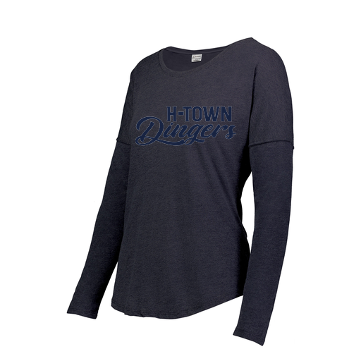 [FTLCUBNV-FAXS-LOGO1] Decker Women's Tri-Blend T-Shirt - Long Sleeve (Female Adult XS, Navy, Logo 1)