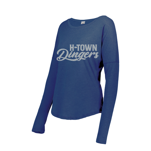 [FTLCUBRY-FAXS-LOGO2] Decker Women's Tri-Blend T-Shirt - Long Sleeve (Female Adult XS, Royal, Logo 2)